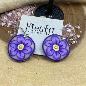 Retro Polymer Hand Painted Flower Earrings